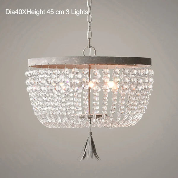 suspension lumineuse vintage cristal blanc doré classique tressé chambre cuisine