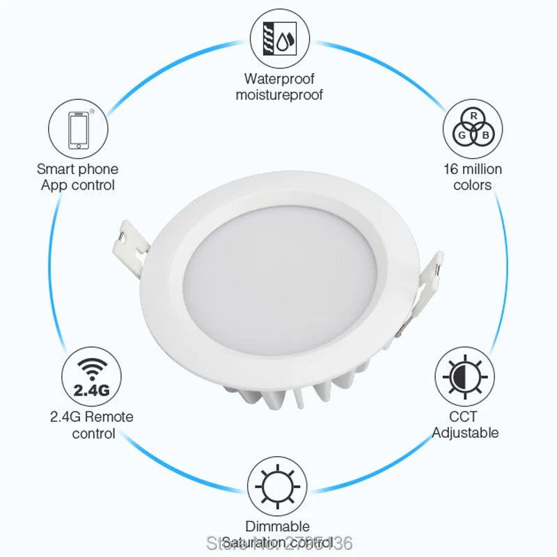 spot led moderne blanc encastrable ip54 télécommande 2700k 6500k 500lm 30m