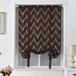 rideau romain jacquard rayé polyester moderne gris marron beige opacité tissé zigzag inclusextérieur