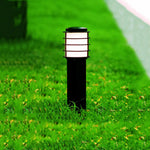 lampe extérieure moderne noire grille circulaire imperméable éclairage paysagiste sol autoinstallation vacances led aluminium
