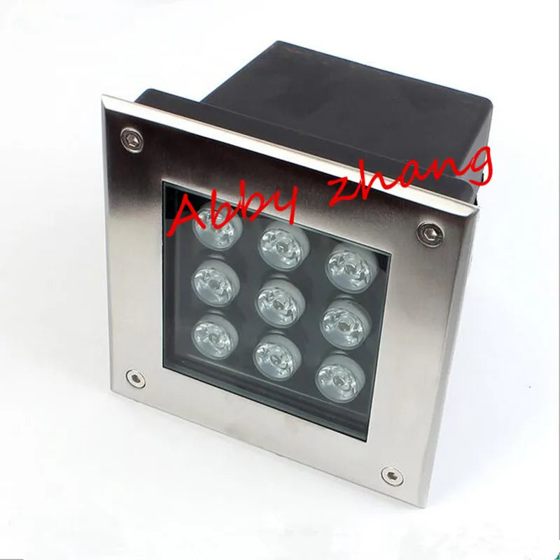 Lampe LED souterraine 9W argentée moderne IP67 110 240V vis fixation aluminium