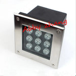 Lampe LED souterraine 9W argentée moderne IP67 110 240V vis fixation aluminium