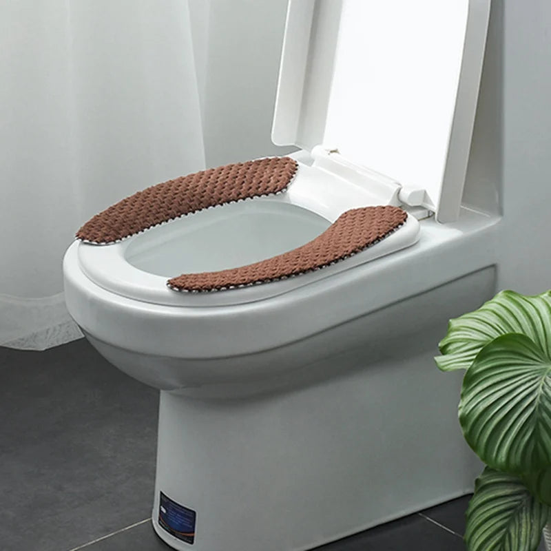 coussin toilette auto adhésif coton tissé motifs gris moderne respectueux environnement