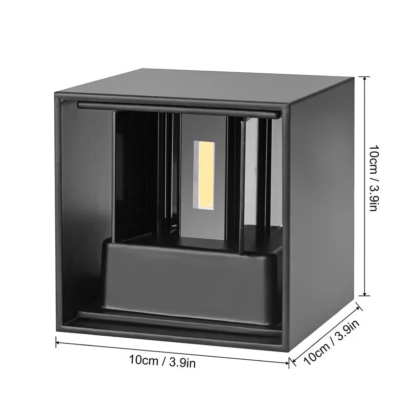 applique murale extérieure ip65 led motion sensor noir blanc contemporaine autoinstallation 10cmx10cm
