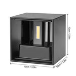 applique murale extérieure ip65 led motion sensor noir blanc contemporaine autoinstallation 10cmx10cm