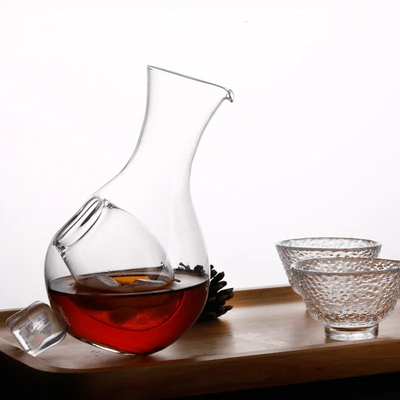 carafe vin verre transparent moderne minimaliste coupes glaçons plateau boisclair