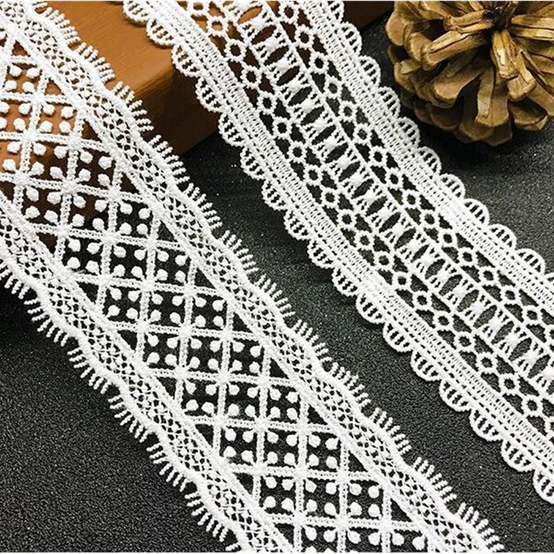 ruban dentelle géométrique blanc mariage couture applique tête lingerie decoration 3.5cm 4.5cm 5cm écologique