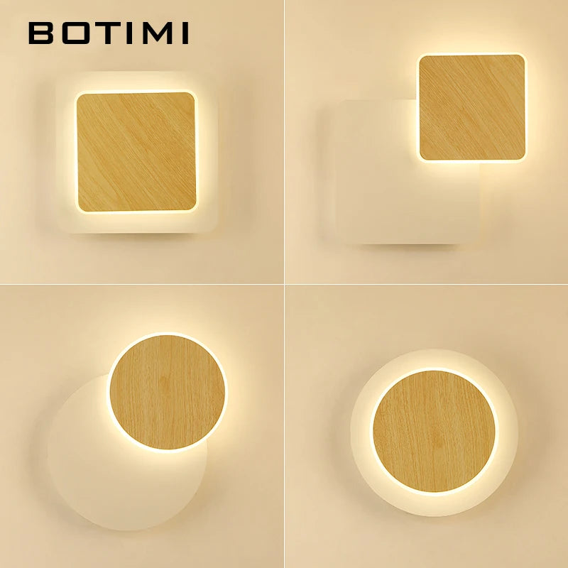 applique murale moderne blanc bois chambre salon étude lumière led minimaliste fixée mur 25cm