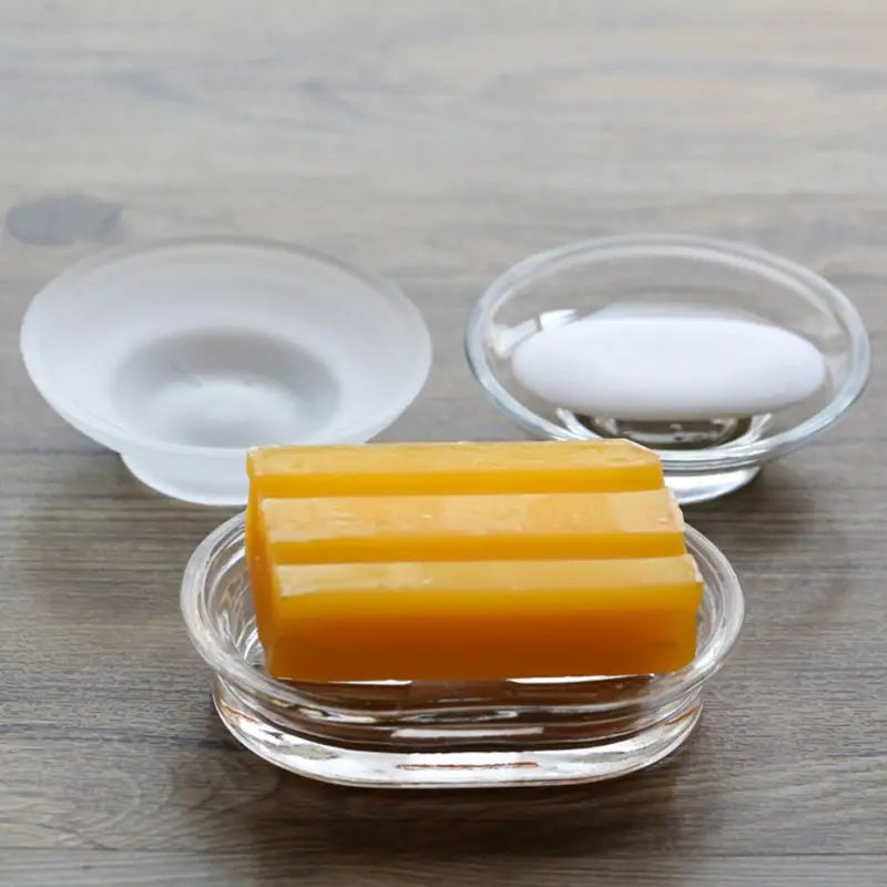 support savon transparent minimaliste adhésif facile nettoyer salle bain moderne élégant simple