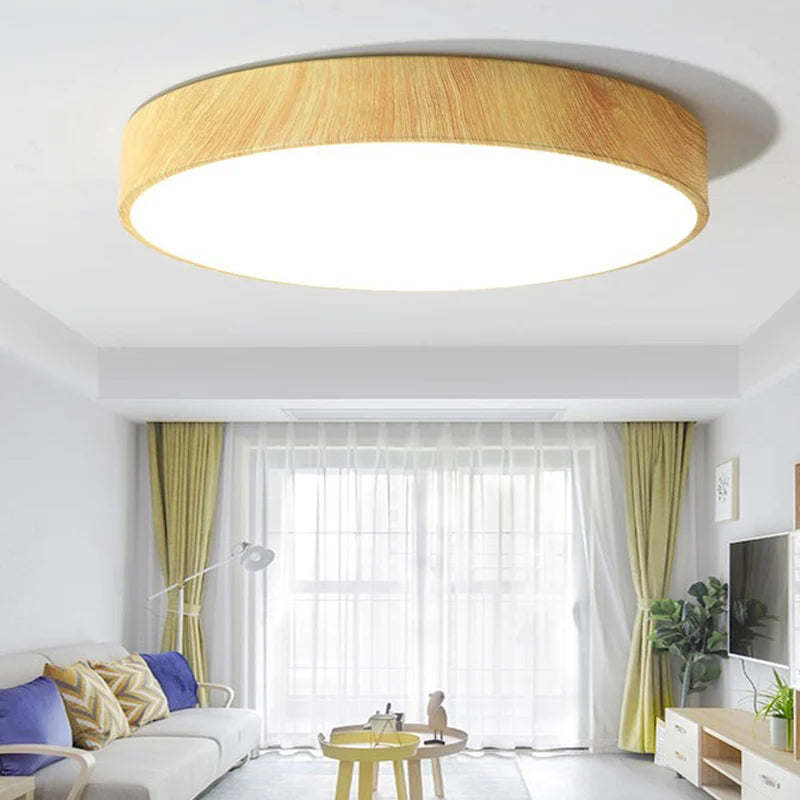 plafonnier led moderne imitation bois blanc telecommande salon chambre couloir salon maison