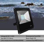 projecteur led moderne 50w ip66 noir clips fixation 12v 24v 36v étanche cold white