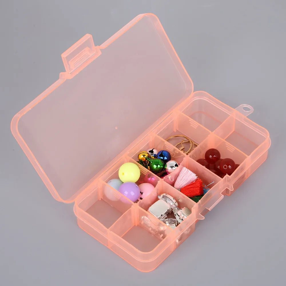 boîtes rangement bijoux transparentes pratique modernes poignées breloques clips rubans rose vert jaune violet