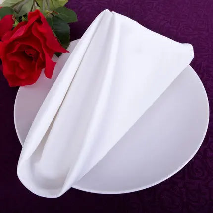 serviette coton polyester pliante motif floral decoration table formelle rouge blanche opaque