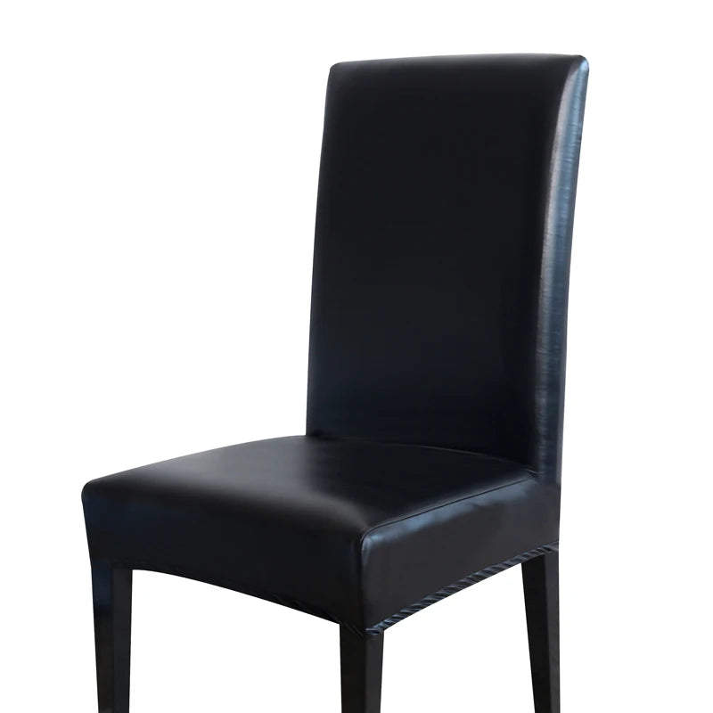 chaise moderne simili cuir tissée imperméable élastique anti poussière noir mariage