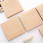 autocollants bloc notes marron clair kraft lignes horizontales simple rustique diy réutilisable surface adhésive