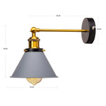 applique murale industrielle conique noire or réglable led chambre entrée moderne vintage