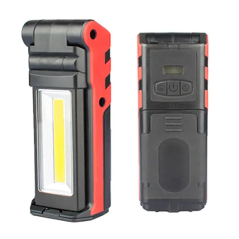 lampe torche pliable rouge noir anti dérapante recharge usb led cob intense