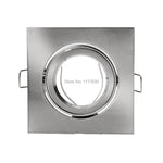 supports encastrés carrés argentés brossés compatible gu10 mr16 réglables moderne