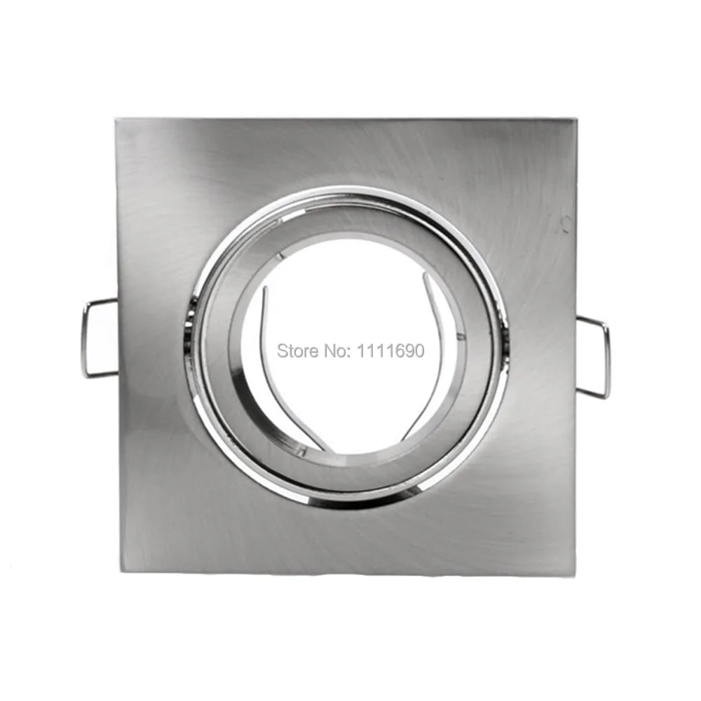 supports encastrés carrés argentés brossés compatible gu10 mr16 réglables moderne