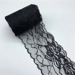 ruban dentelle brodé yards largeur 80mm polyester motifs floraux classique noir rouge vert bleu