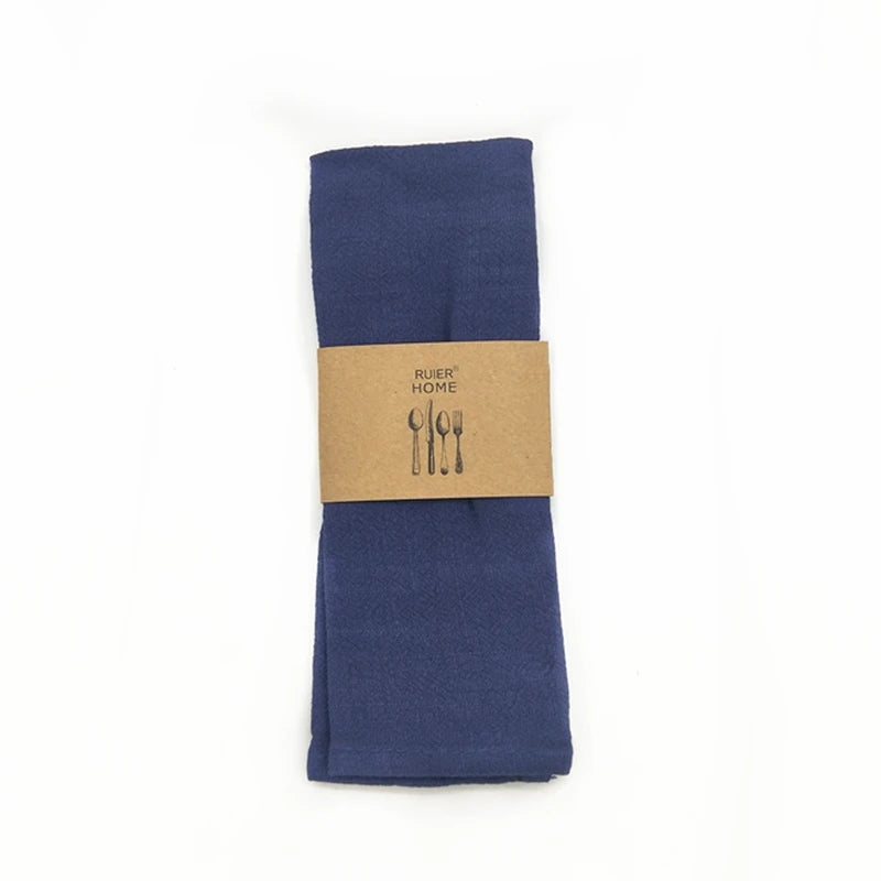 serviettes table coton lin violet bleu marine vert gris beige rouge classique 40x30cm