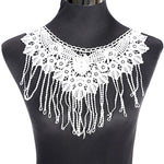 dentelle fine blanche fleurs motifs géométriques broderie opacité tissu polyester couture robe chemisier decoration