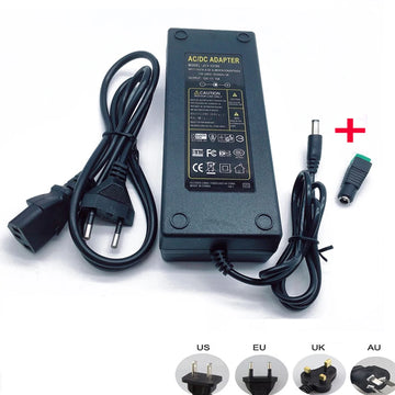 adaptateur secteur 12v 10a 120w ac/dc noir eu certification rohs moderne fonctionnel