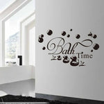 autocollant mural noir bath time bulles canards moderne décoration salle bain enfant 50x30cm pvc