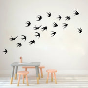 décoration murale stickers hirondelles volantes 18 pièces moderne minimaliste