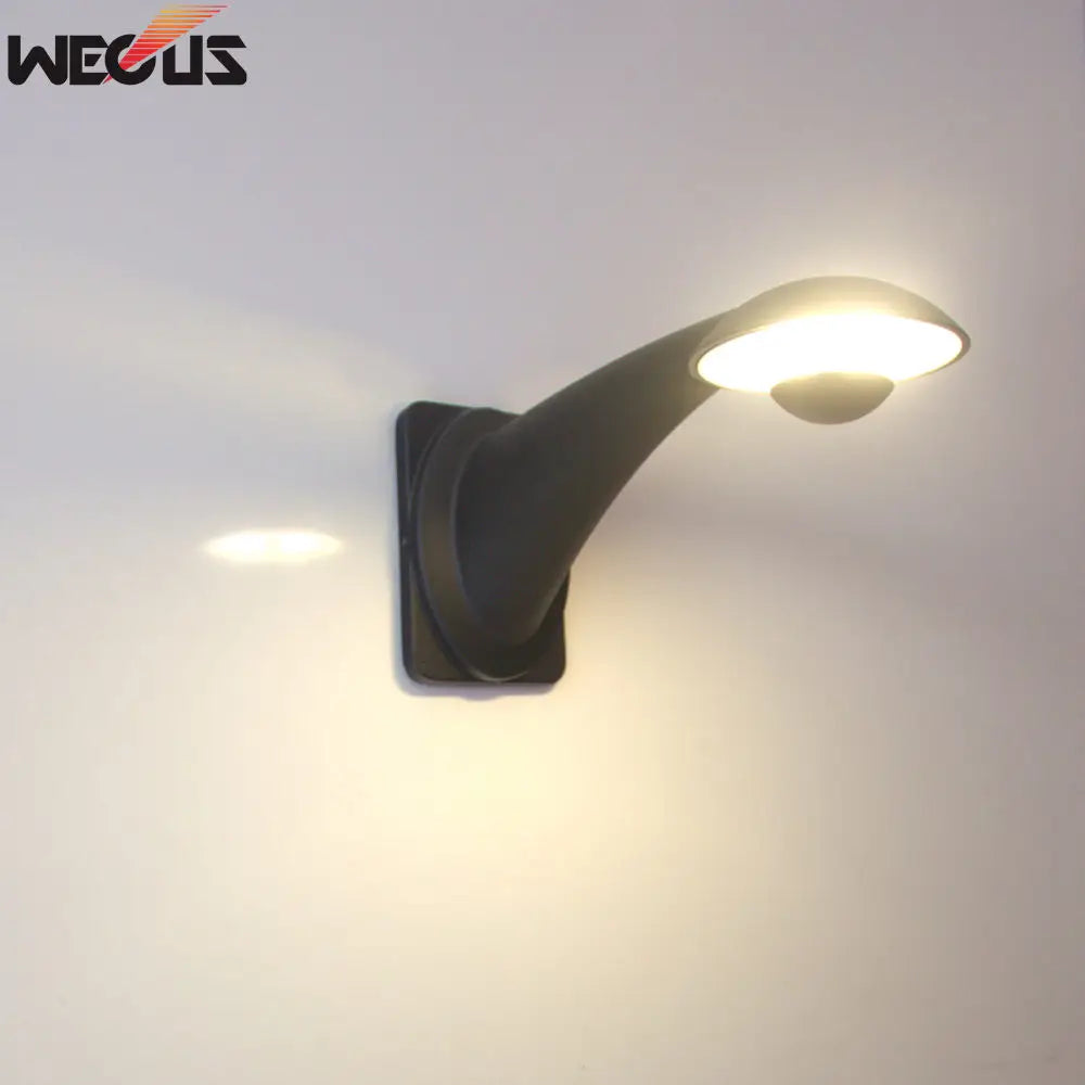 applique murale led 5w moderne noir mat extérieure hydrofuge bouton poussoir 85265v