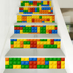 autocollants decoratifs blocs lego couleur moderne maison decoration stickers pvc adhésifs rouges jaunes verts