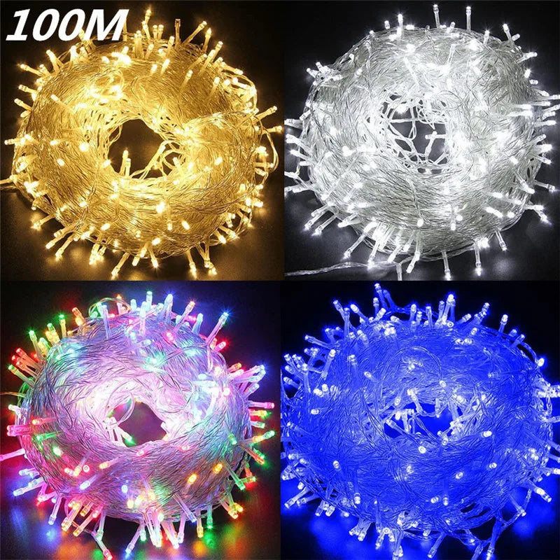 guirlande lumineuse led exterieur decoration noel arbre sapin blanc multicolore chaud epais