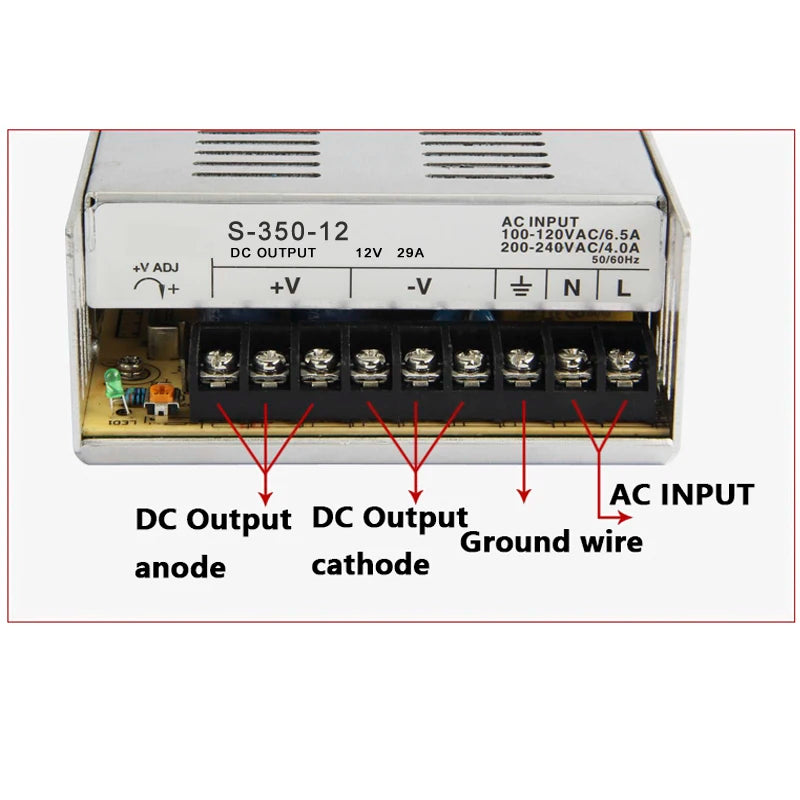 alimentation électrique 350w 5v 70a led bande alimentation ac dc sortie unique transformateur 110v