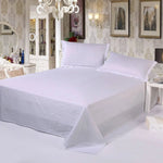 drap plat coton blanc rayures fines maison classique opacité 120x160cm 160x230cm