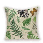 housse coussin carré motif feuilles vertes moderne zip invisible 45cm 45cm