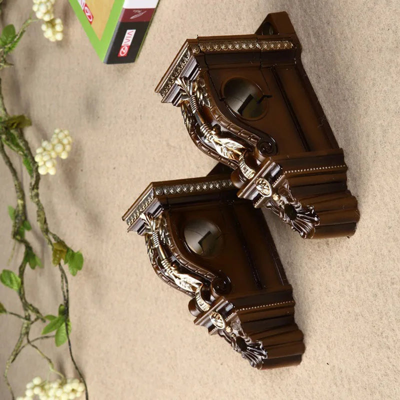 support mural ornement sculpté dorure baroque horloge non fonctionnelle argent or