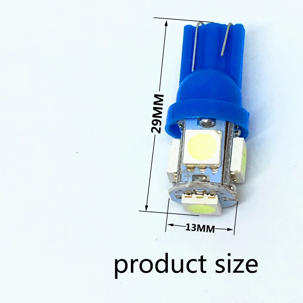 ampoules led t10 blanc bleu rouge jaune diodes modernes 12v circulaires tringle fixations
