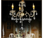lustre doré cristaux pendants transparents classique baroque élégant led suspendu