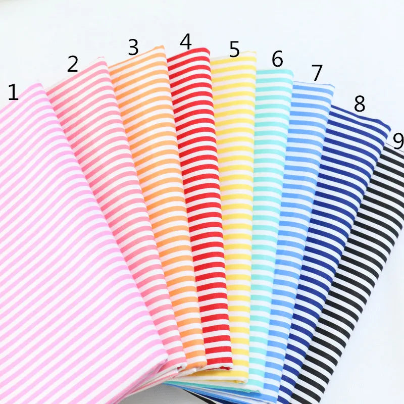 tissu coton 100% imprimé rayures horizontales moderne rose orange rouge jaune bleu blanc protège