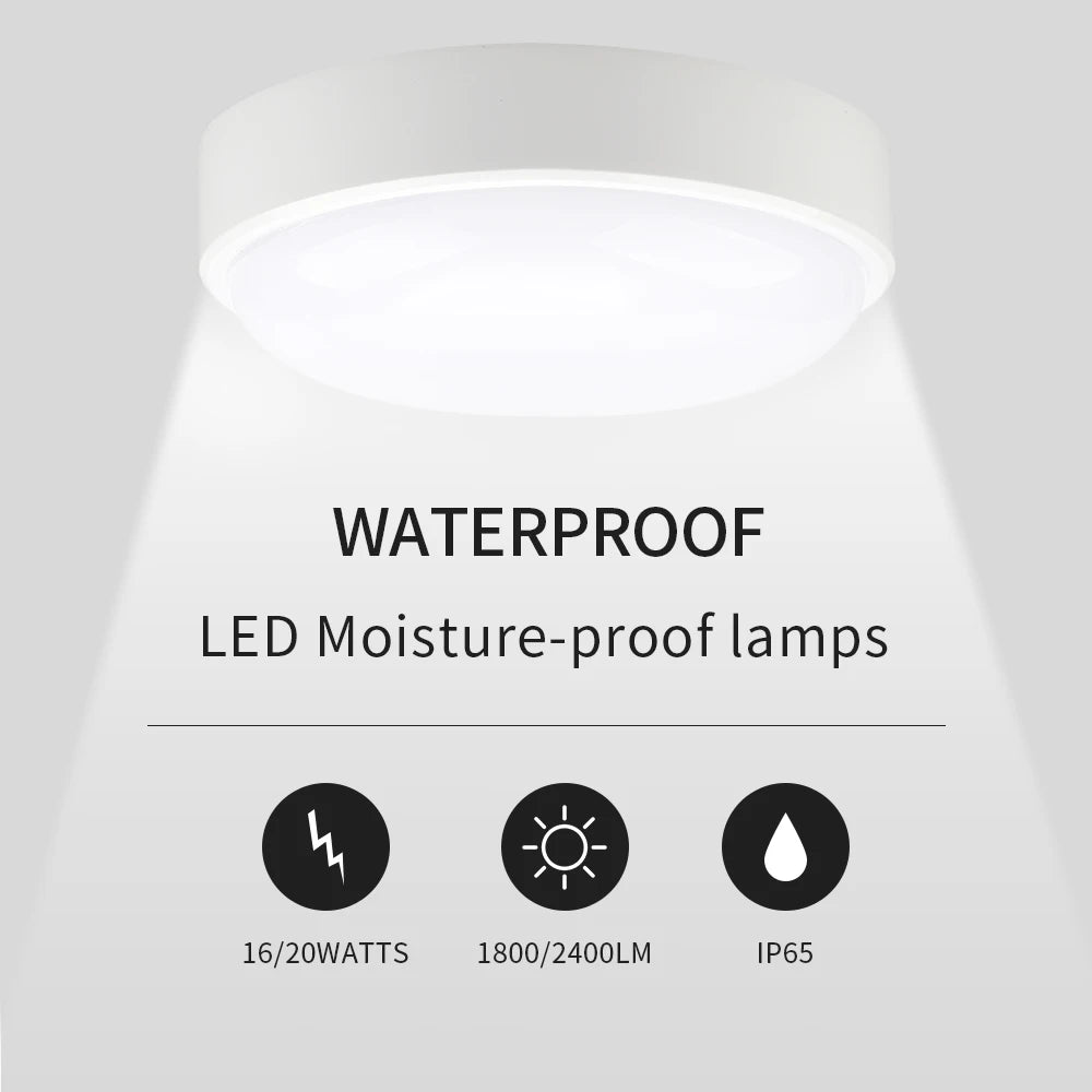 lampe led moderne 15w 20w étanche extérieur jardin blanc rond vis montée surface ip65