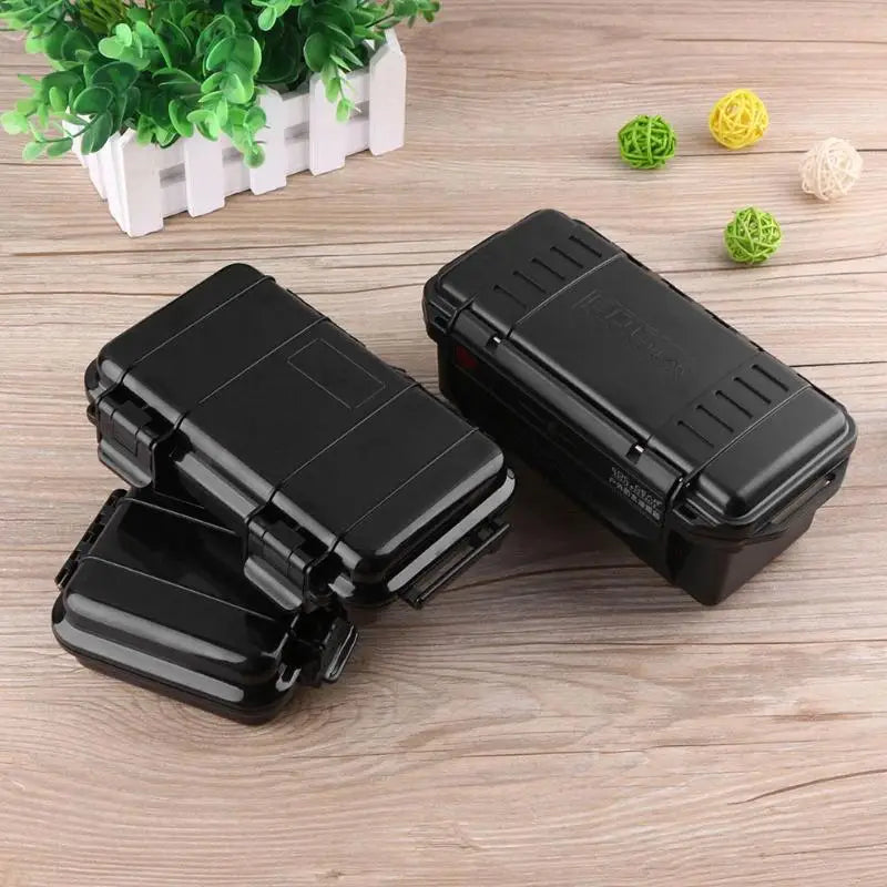 boîte étanche noire robuste poignées intérieur rembourré mat plastique hermétique survival gadgetextérieur
