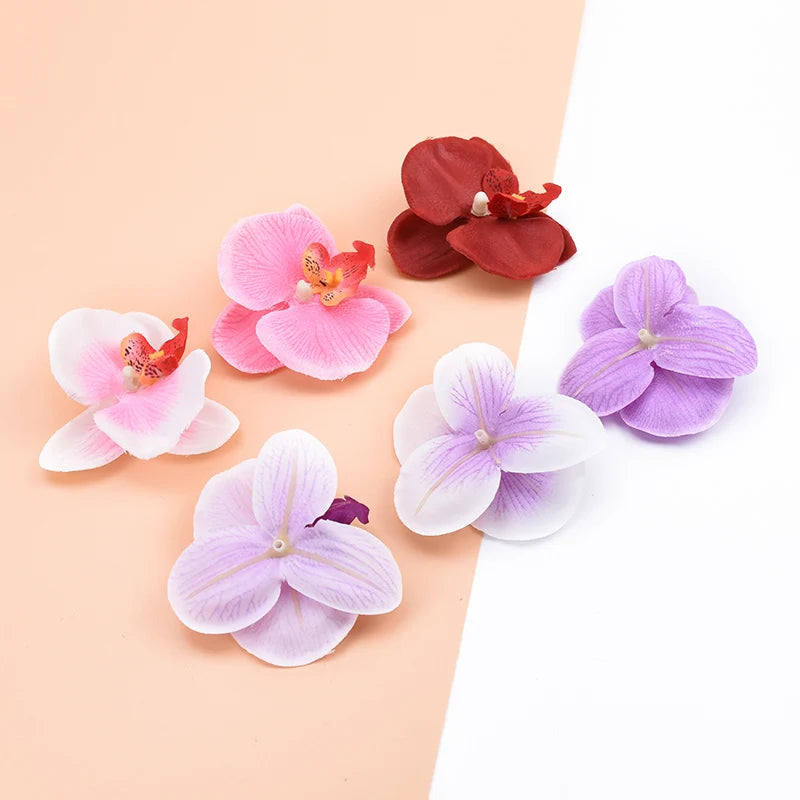 fleurs artificielles orchidées mix couleur decoration intérieure moderne minimaliste vert rose violet bleu blanc