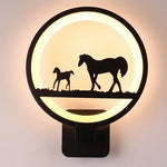 applique murale led silhouettes animales contemporaine minimaliste industrielle fixée mur noire