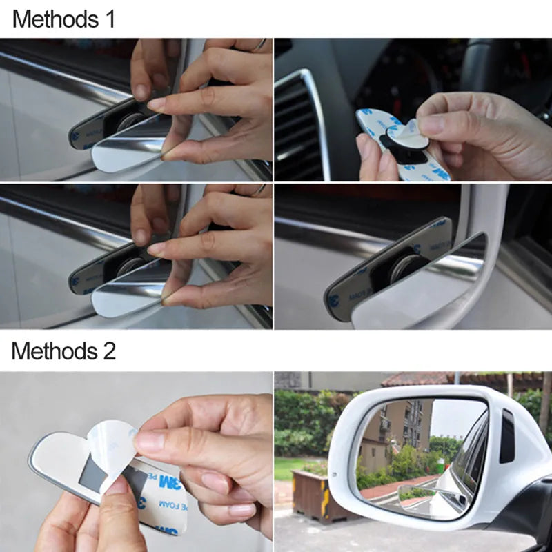 miroir recul hd grand angle blanc miroirs adhésifs modernes voitures accessoires auto fixations rondes