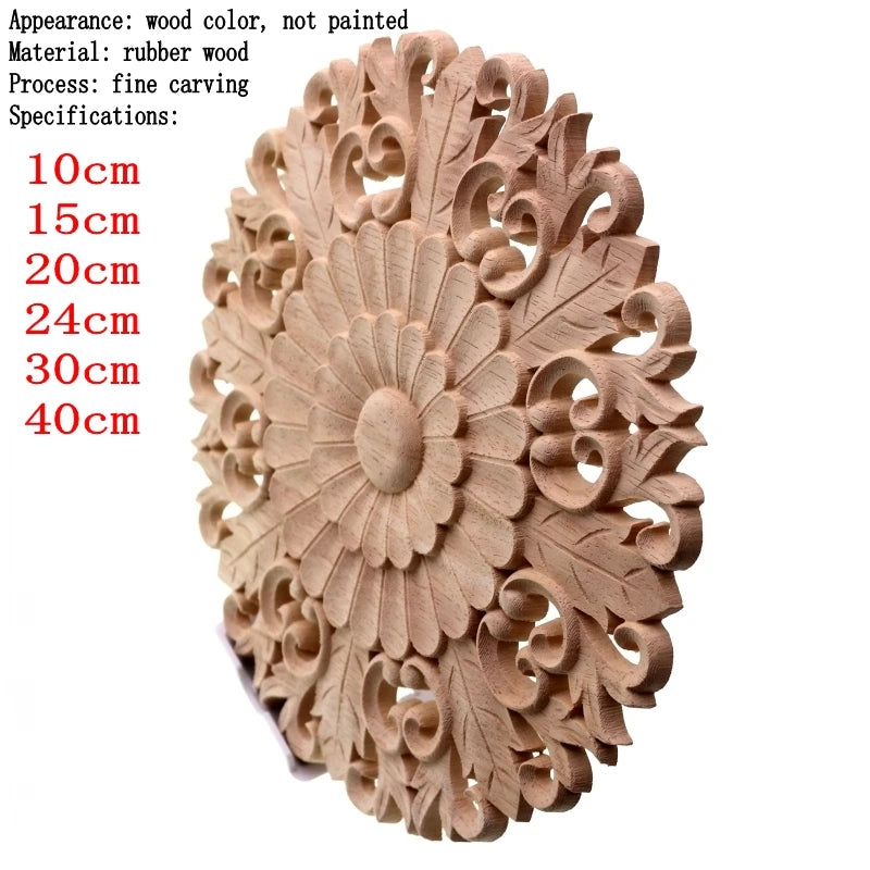 Lot de 6 appliques fleurs en bois pour décoration murale