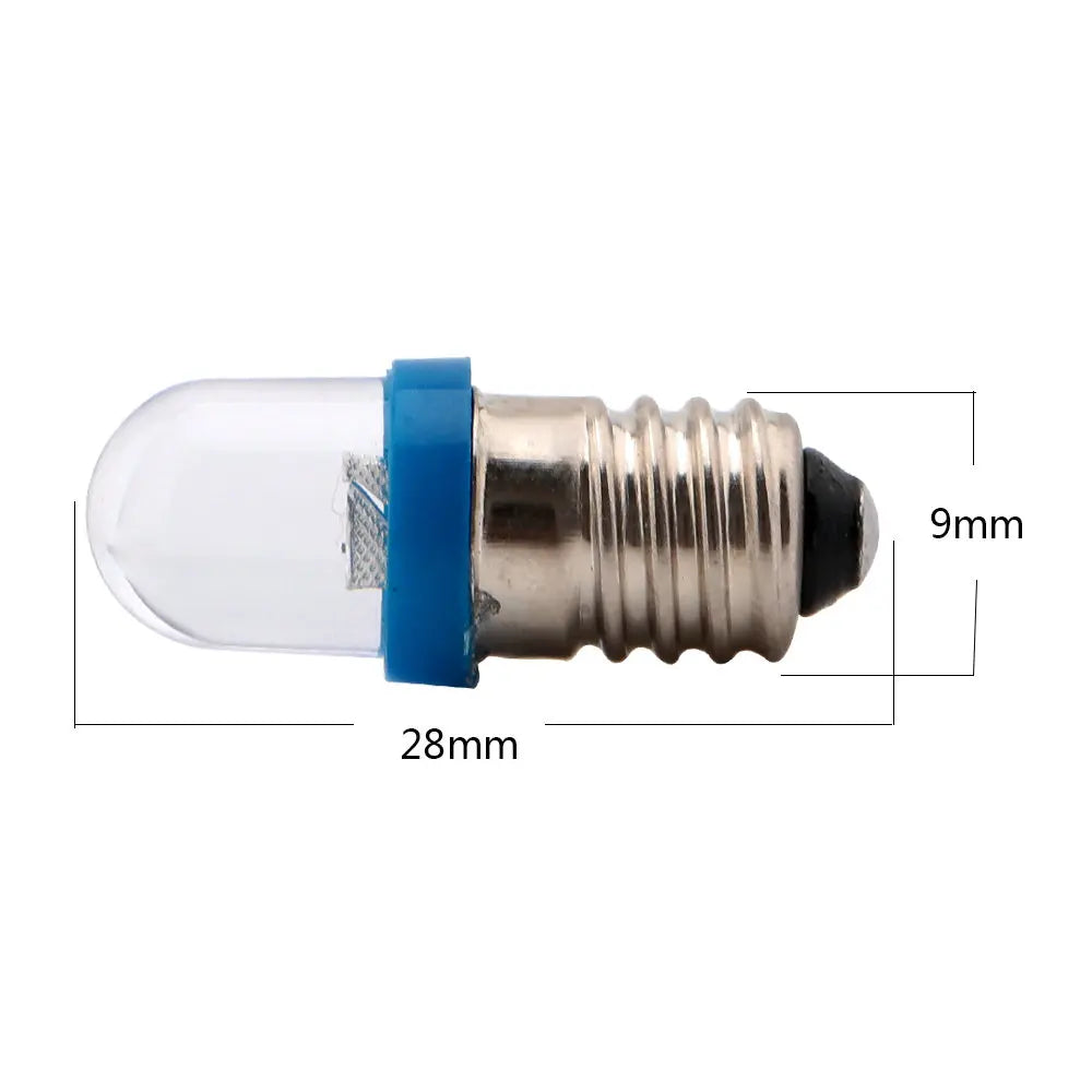 ampoule led e10 transparente rouge bleu 12v super lumineuse 30 lumens moderne compact 28x9mm