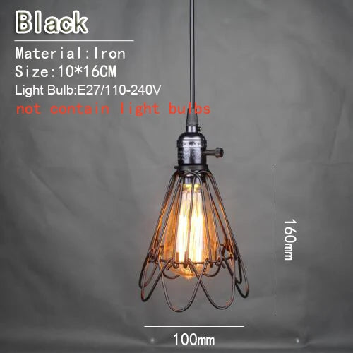 Lampe suspendue industrielle vintage or cuivre noir abat jour interrupteur éclairage intérieur E27