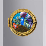 sticker mural thème marin poissons coraux cartoon enfants décoration mur adhésif