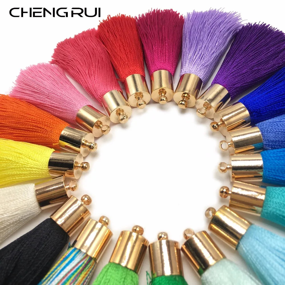 pompons soie couleur multicolore élégants moderne décoratif diy textile maison 5cm inclusion dorés