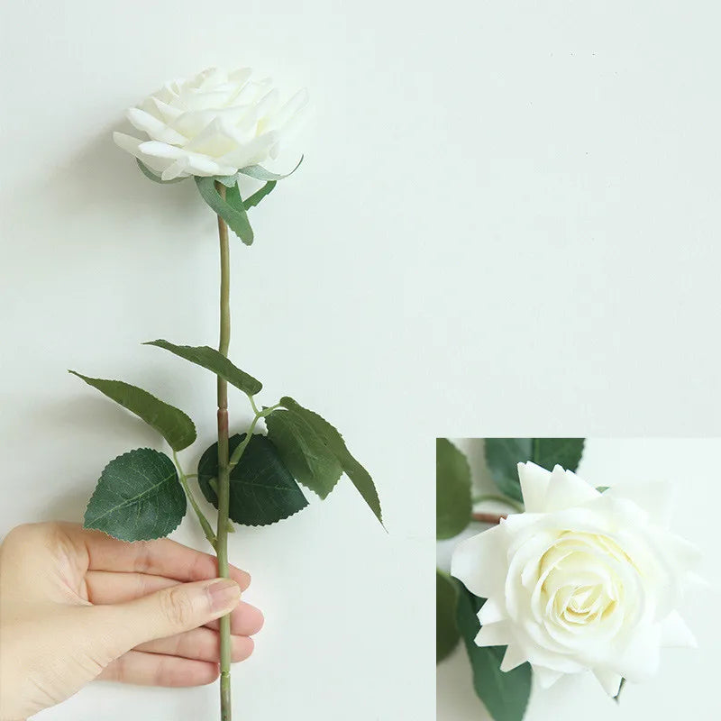 roses artificielles latex toucher réel bouquet fleurs décoration intérieure maison anniversaire noël